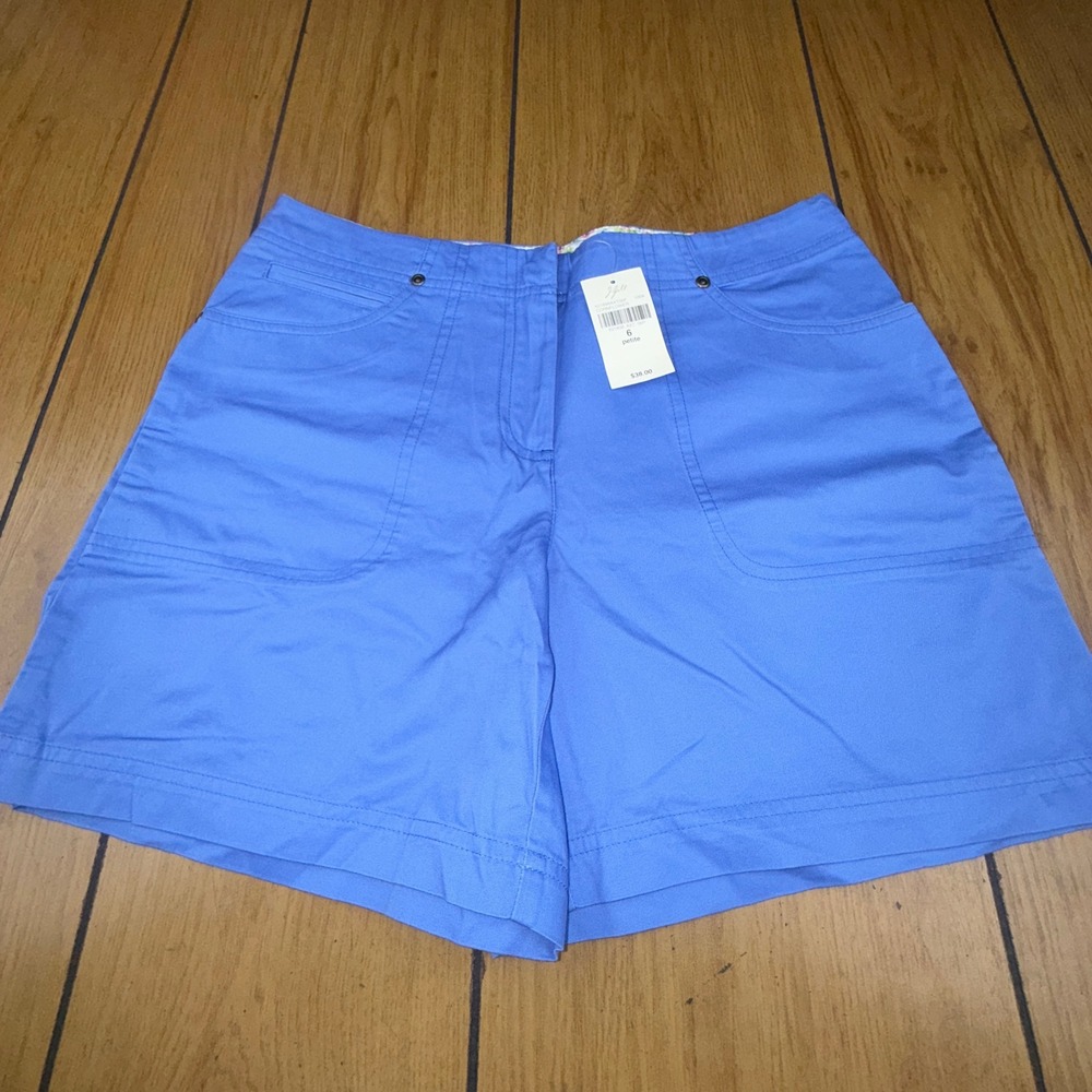 J Jill Petite Blue Cornflower Casual Shorts Size 6 NWT‎